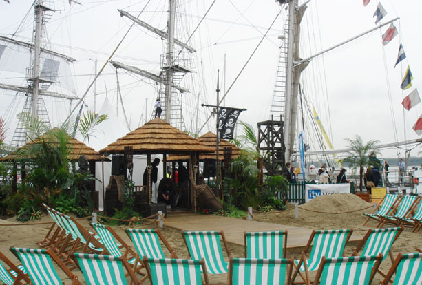 Beach theme exterior exhibition stand