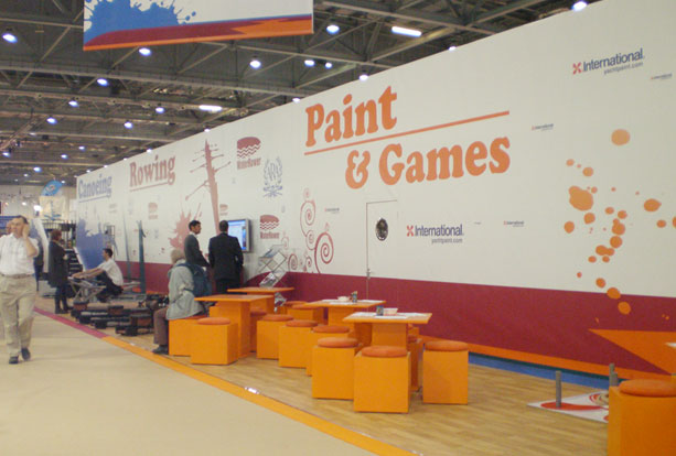 Deck Games exhibition stand with rowing, canoeing and paint & games areas
